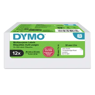 Etiket Dymo LabelWriter multifunctioneel 19x51mm 12 rollen á 500 stuks wit von DYMO – Produktfoto 1 von 2