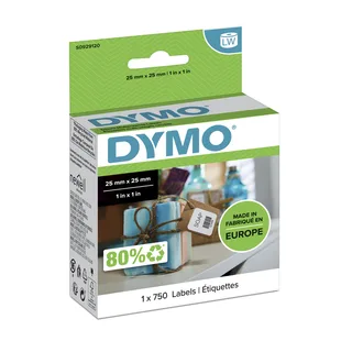 Etiket Dymo LabelWriter multifunctioneel 25x25mm 1 rol á 750 stuks wit van DYMO – productfoto 1 van 2