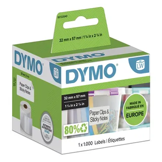Etiket Dymo LabelWriter multifunctioneel 32x57mm 1 rol á 1000 stuks wit van DYMO – productfoto 1 van 2