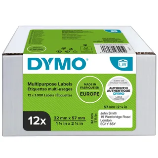 Etiket Dymo LabelWriter multifunctioneel 32x57mm 12 rollen á 1000 stuks wit by DYMO – product photo 1 of 2