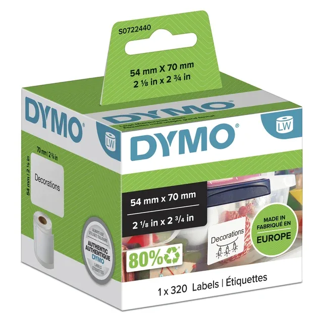 Etiket dymo labelwriter multifunctioneel 54x70 wit | 6 stuks fra DYMO – produktbillede