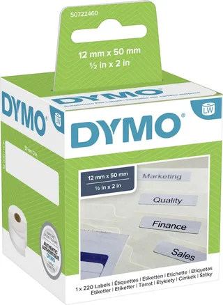 Etiket Dymo LabelWriter naamkaart hangmap 12x50mm 1 rol á 220 stuks wit by DYMO – product photo 3 of 3