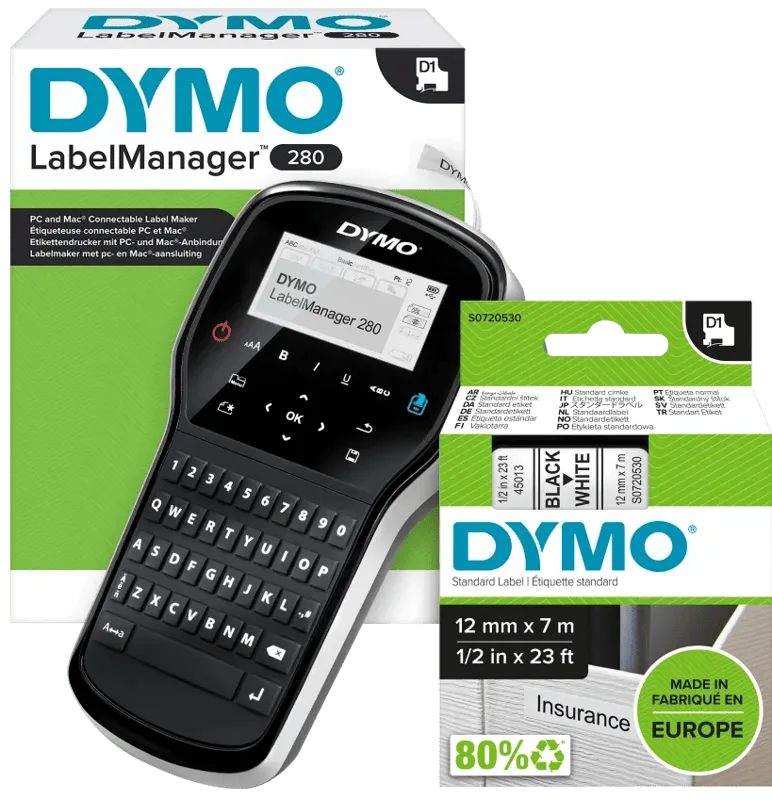 LabelManager 280 Labelmaker + 1 extra label från DYMO – produktbild