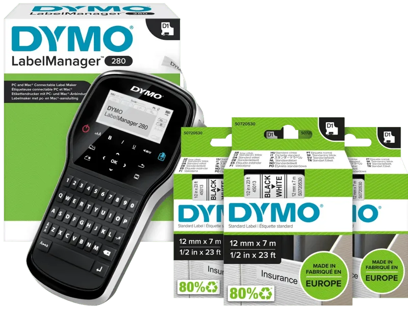LabelManager 280 Labelmaker + 3 extra labels by DYMO – product photo