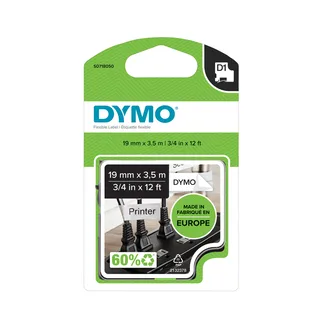 Labeltape Dymo LabelManager D1 nylon 19mm zwart op wit by DYMO – product photo 1 of 2