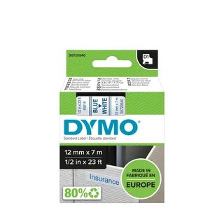 Labeltape Dymo LabelManager D1 polyester 12mm blauw op wit van DYMO – productfoto 1 van 3