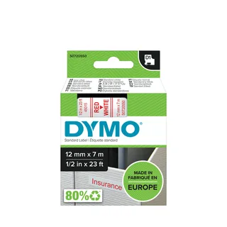 Labeltape Dymo LabelManager D1 polyester 12mm rood op wit van DYMO – productfoto 1 van 3