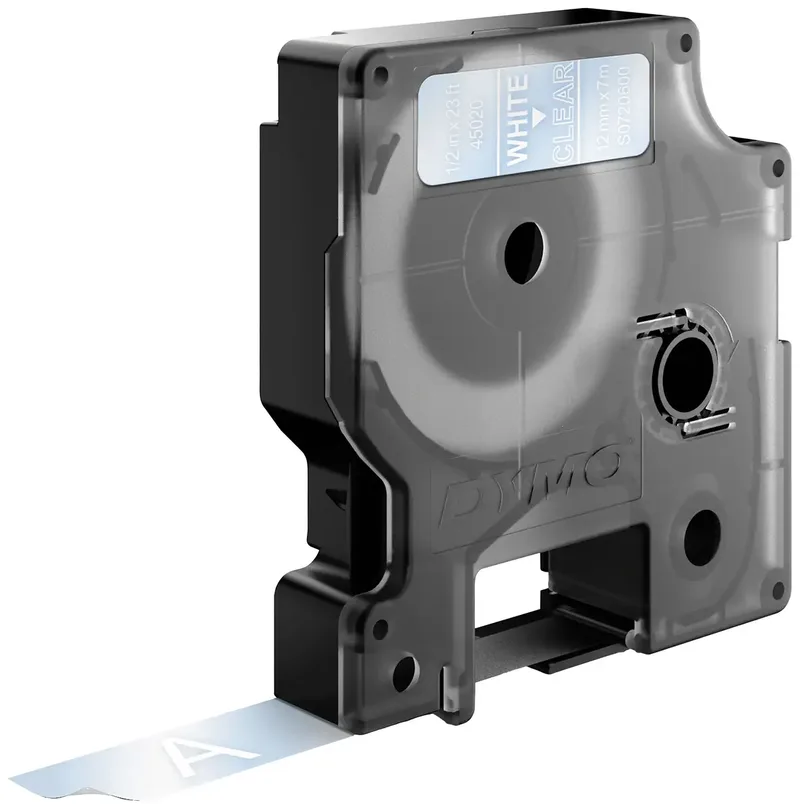 Labeltape Dymo LabelManager D1 polyester 12mm wit op transparant by DYMO – product photo 3 of 3