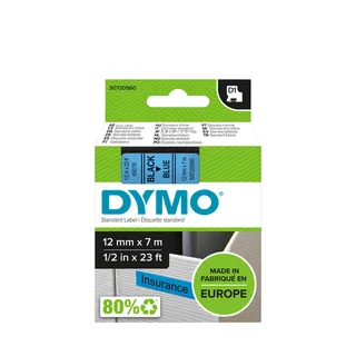 Labeltape Dymo LabelManager D1 polyester 12mm zwart op blauw van DYMO – productfoto 1 van 3