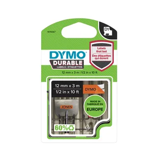 Labeltape Dymo LabelManager D1 polyester 12mm zwart op oranje by DYMO – product photo 1 of 3