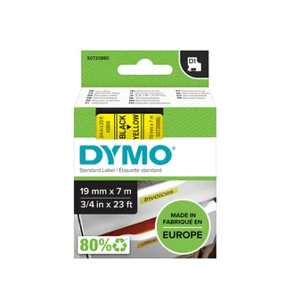 Labeltape Dymo LabelManager D1 polyester 19mm zwart op geel by DYMO – product photo 1 of 2
