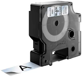 Labeltape Dymo LabelManager D1 polyester 19mm zwart op transparant van DYMO – productfoto 3 van 3