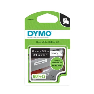 Labeltape Dymo LabelManager D1 polyester 19mmx5,5m zwart op wit von DYMO – Produktfoto 1 von 2