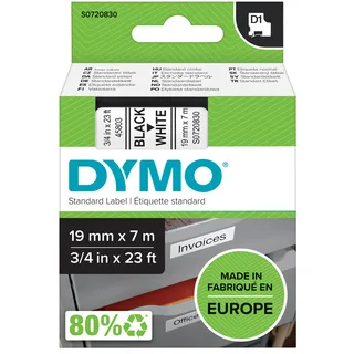 D1-Etikettenband schwarz auf wei 19 mm x 7 m von DYMO – Produktfoto 1 von 3