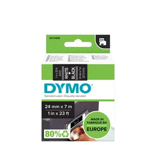 Labeltape Dymo LabelManager D1 polyester 24mm wit op zwart by DYMO – product photo 1 of 3