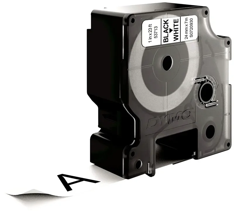 Labeltape Dymo LabelManager D1 polyester 24mm zwart op wit van DYMO – productfoto 3 van 3