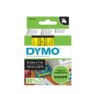 Labeltape Dymo LabelManager D1 polyester 6mm zwart op geel by DYMO – product photo 1 of 2