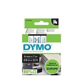 Labeltape Dymo LabelManager D1 polyester 9mm blauw op wit de DYMO – photo produit 1 sur 2