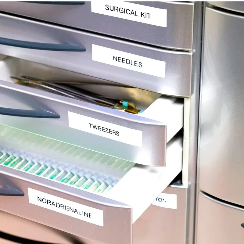 Labeltape Dymo LabelManager D1 polyester 9mm zwart op wit från DYMO – produktbild 2 av 2