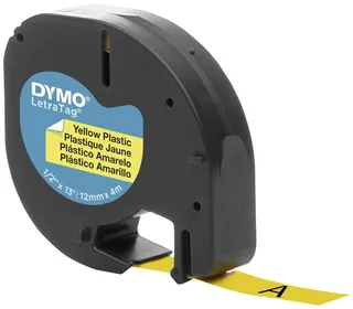Labeltape Dymo LetraTag plastic 12mm zwart op geel de DYMO – photo produit 3 sur 3