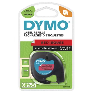 Labeltape Dymo LetraTag plastic 12mm zwart op rood by DYMO – product photo 1 of 3