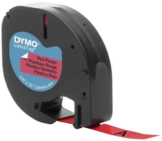 Labeltape Dymo LetraTag plastic 12mm zwart op rood by DYMO – product photo 3 of 3