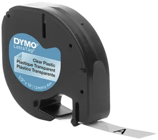Labeltape Dymo LetraTag plastic 12mm zwart op transparant by DYMO – product photo 3 of 3