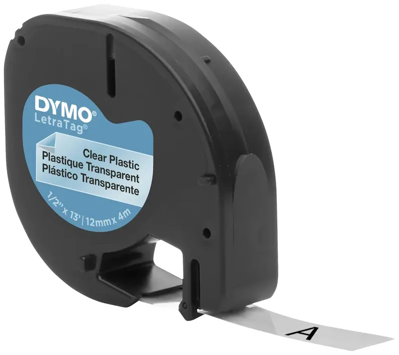 Labeltape Dymo LetraTag plastic 12mm zwart op transparant by DYMO – product photo 3 of 3