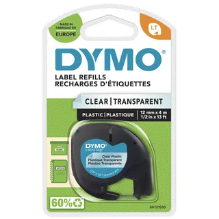 Labeltape Dymo LetraTag plastic 12mm zwart op transparant by DYMO – product photo 1 of 3
