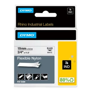 Labeltape Dymo Rhino industrieel nylon 19mm zwart op wit van DYMO – productfoto 1 van 3