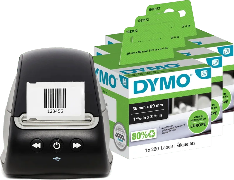 LabelWriter 550 + 3 extra labels från DYMO – produktbild