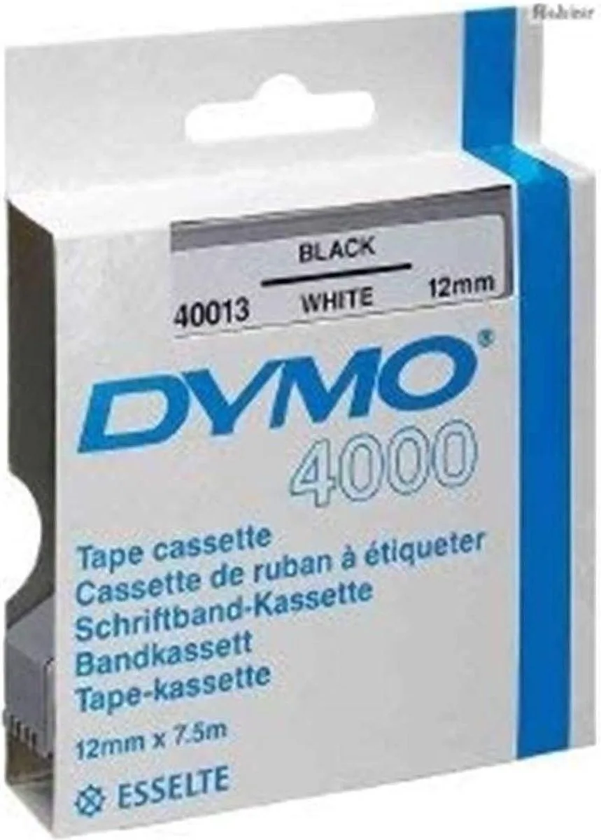 Tape 40013 12Mmx7.5 Essie de DYMO en Black on White – photo produit