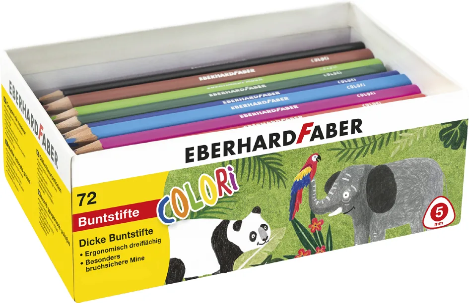 Dreikant-Buntstift COLORI Jumbo, 72er Box de Eberhard Faber – photo produit