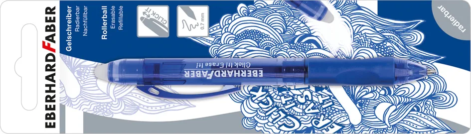Gelschreiber Click it! Erase it!, blau van Eberhard Faber – productfoto
