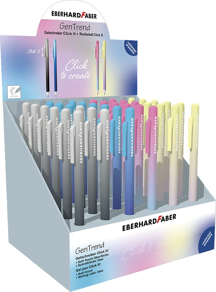 Gelschreiber Click It! GenTrend, 36er Display von Eberhard Faber – Produktfoto
