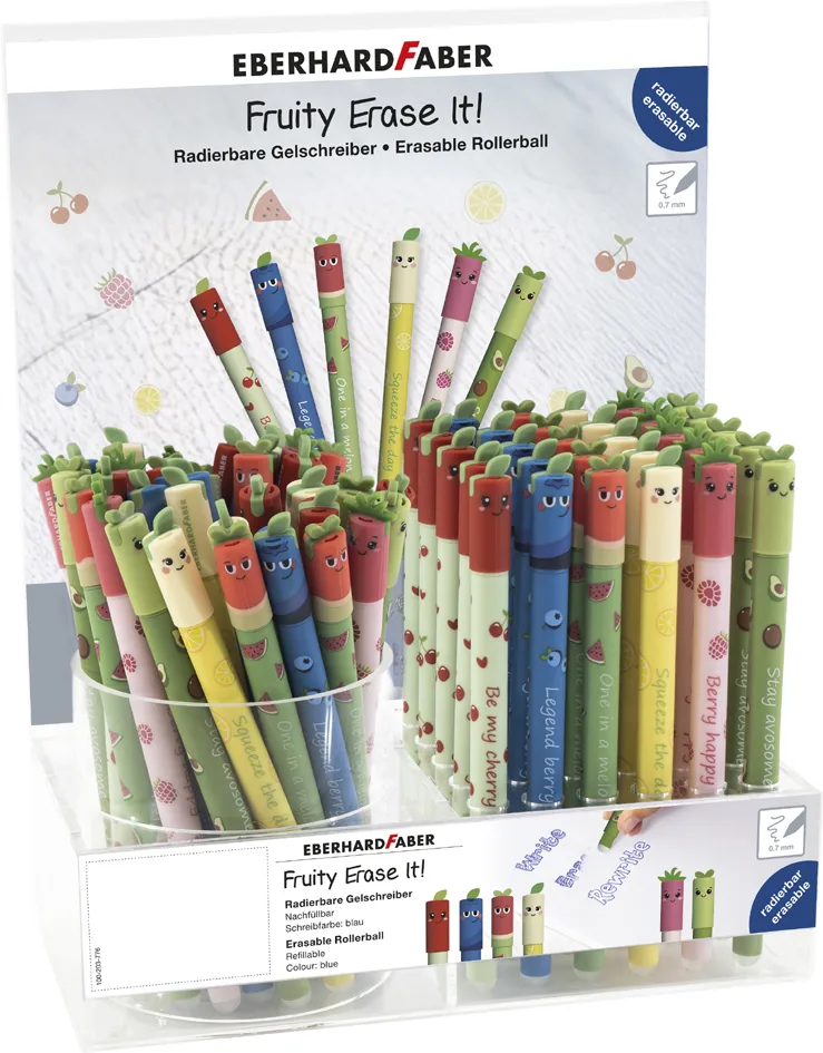 Gelschreiber Fruity Erase it!, 72er Display von Eberhard Faber – Produktfoto