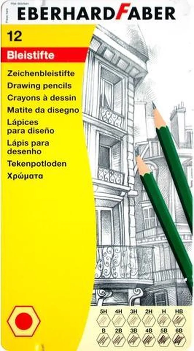 grafietpotloden - bliketui - 12 hardtegraden - EF-511313 van Eberhard Faber in Grafiet – productfoto