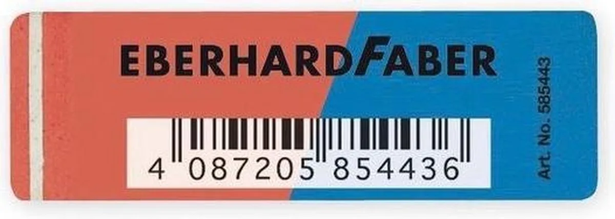 gum - voor inkt en potlood - rood/blauw van Eberhard Faber in Rood, Bauw – productfoto