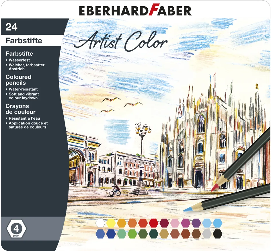 Hexagonal-Buntstift Artist Color, 24er Etui van Eberhard Faber – productfoto