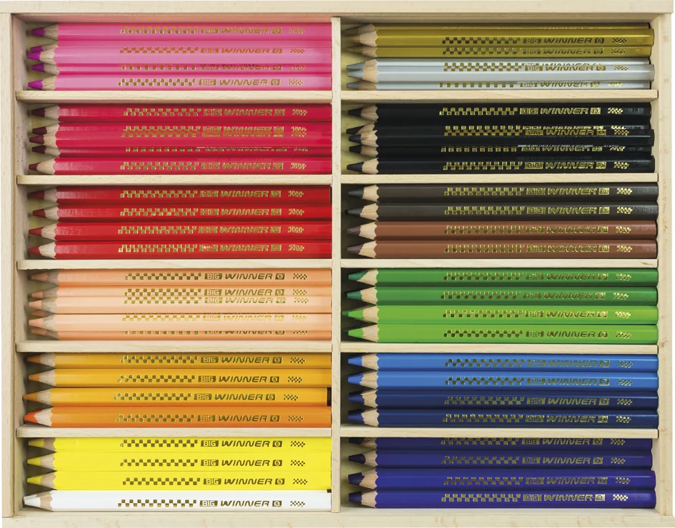 Hexagonal-Buntstift BIG WINNER,96er Holzkiste de Eberhard Faber – photo produit