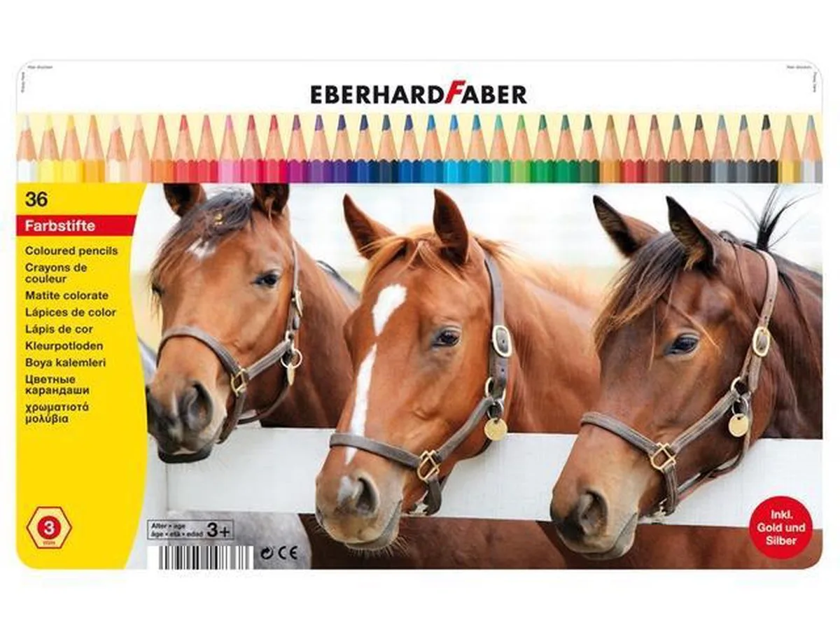 Kleurpotloden Eberhard Faber Classic metaaletui a 36 stuks doos met 5 stuks van Eberhard Faber in Meerkleurig – productfoto