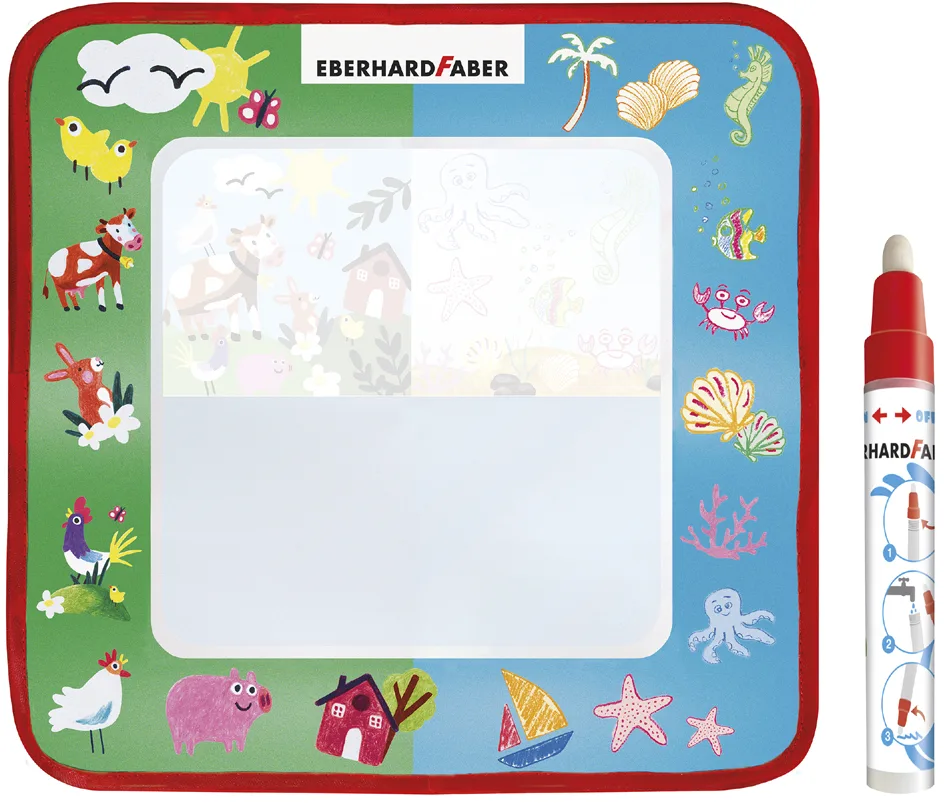 Malmatte AQUA FUN, 320 x 320 mm, inkl. Stift van Eberhard Faber – productfoto