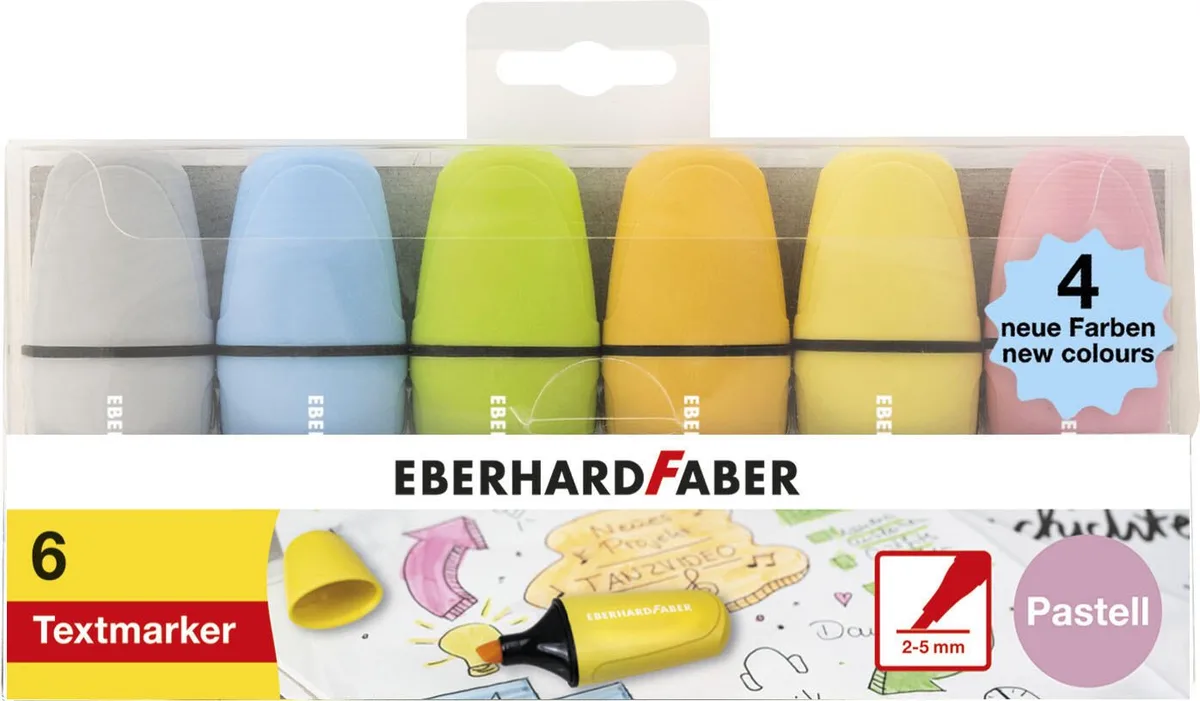 Mini Pastell Textmarker Mehrfarbig von Eberhard Faber – Produktfoto
