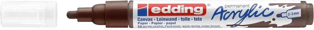 Acrylic marker - Medium punt - chocoladebruin by edding in Brown – product photo