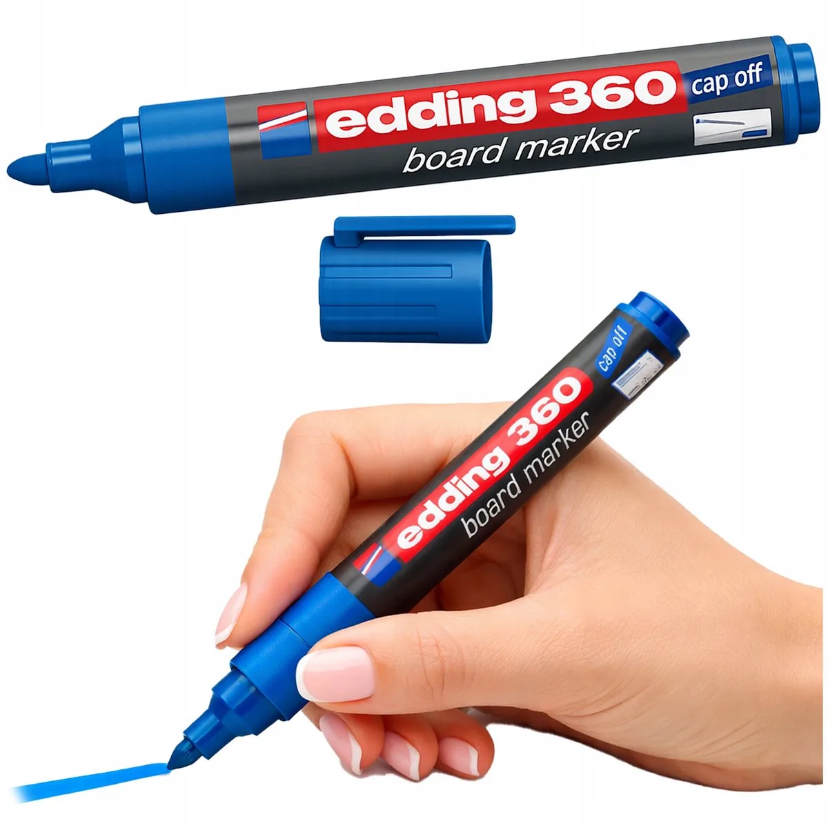 Blauwe Whiteboard Marker 1.5-3mm, Sneldrogend & Navulbaar van edding in Blauw – productfoto