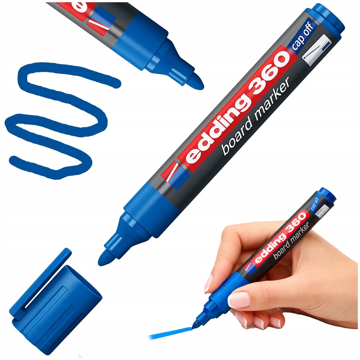 Blauwe Whiteboard Marker 1,5-3mm - Sneldrogend & Navulbaar fra edding i Blå – produktbillede