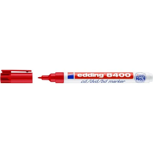 Cd marker edding 8400 rond 0.5-1mm rood | 10 stuks von edding – Produktfoto