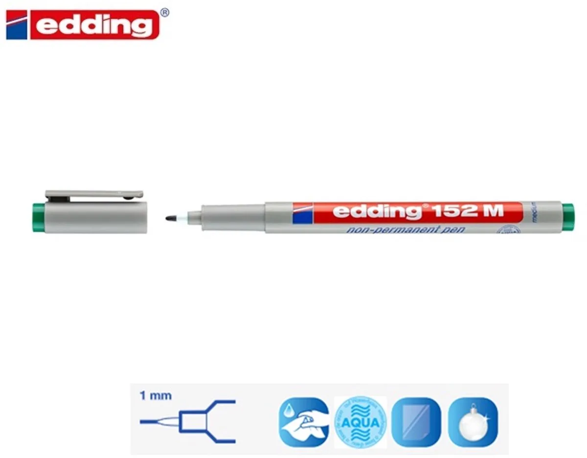 E-152 M Non-Permanent Pen 4 Rond 1Mm de edding en Vert – photo produit