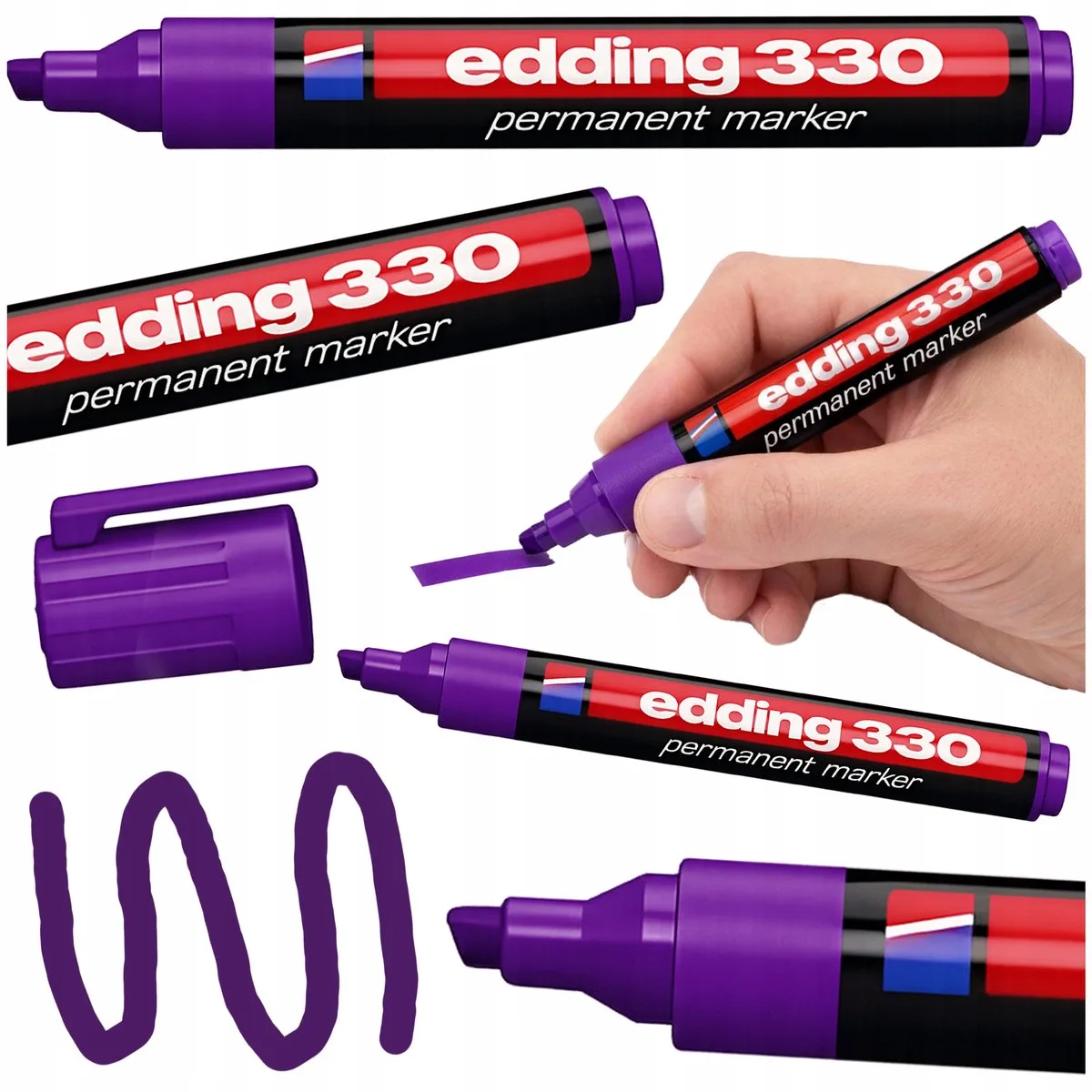 E-330 Permanente Marker, 1-5 mm, Vlekkeloos Schrijven de edding en Fiolet – photo produit