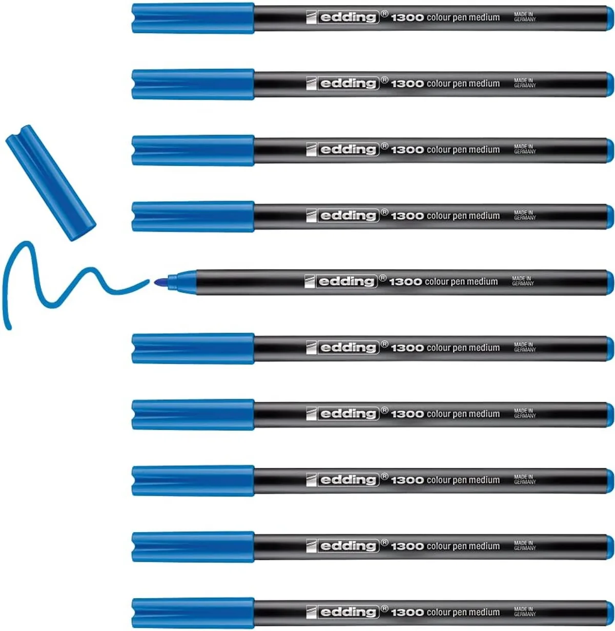 Edding 1300 Fineliners - 10 Stuks de edding en Bleu clair – photo produit